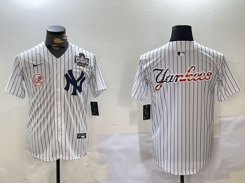 Men New York Yankees Blank White stripe Game 2024 Nike MLB Jersey style 102727